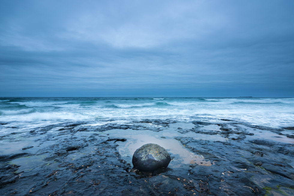 Approaching Storm with Stone, Bamburgh, Northumberland