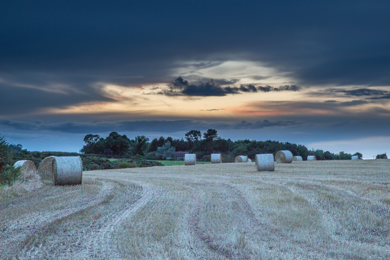 Sunset with Hay Bales, Fenwick, Northumberland