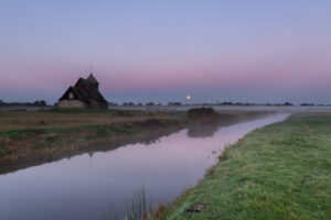 Fairfield Church with Supermoon, Kent