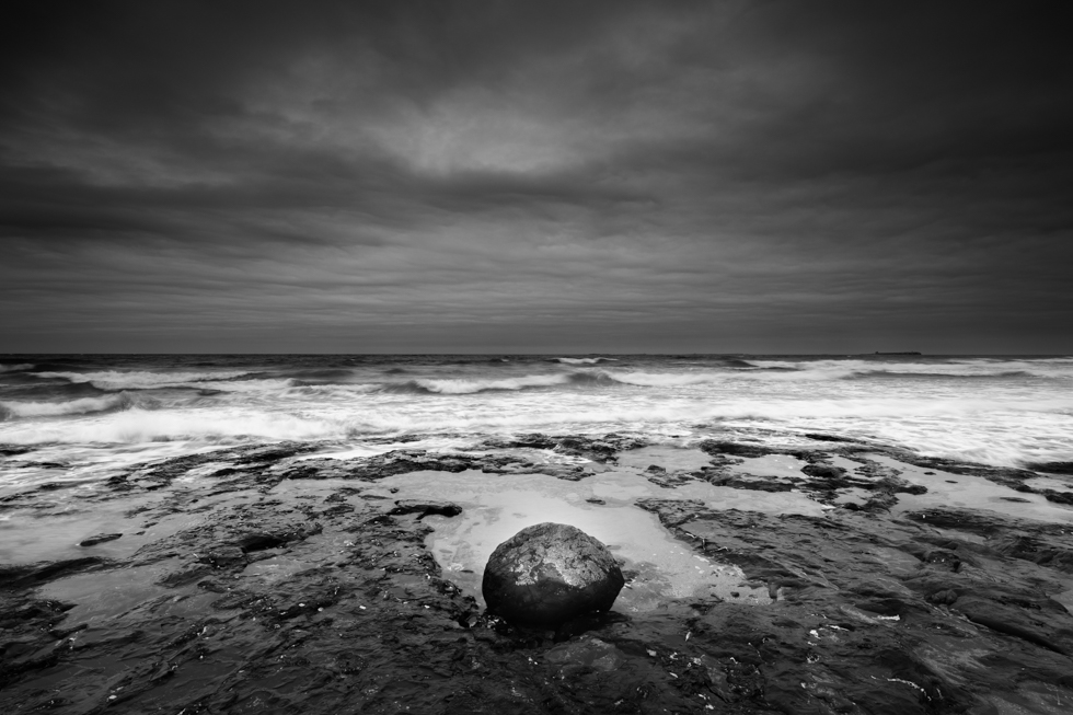 Approaching Storm with Stone, Bamburgh, Northumberland