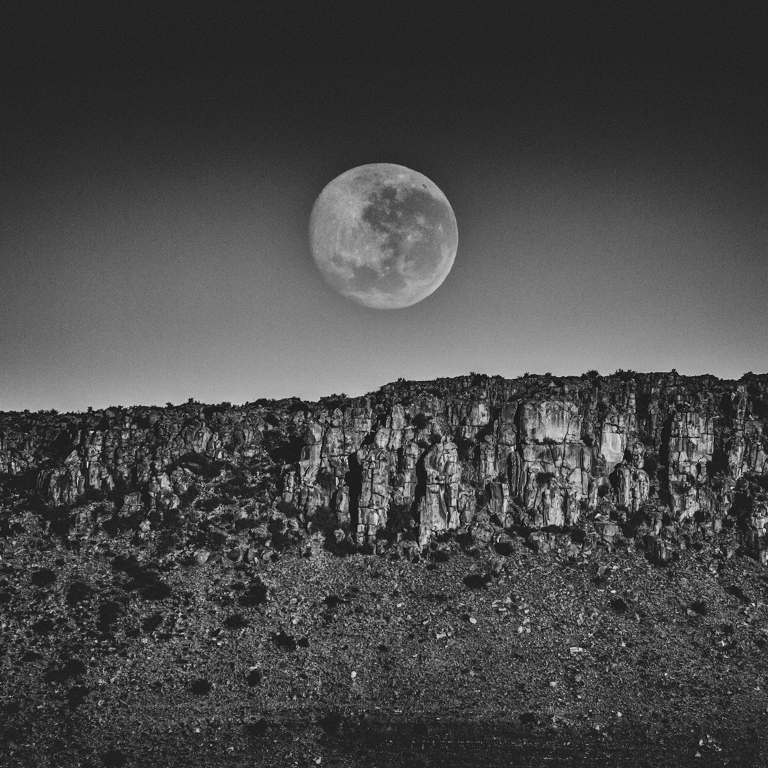 Full Moon Over The Great Escarpment, Karoo National Park, South Africa