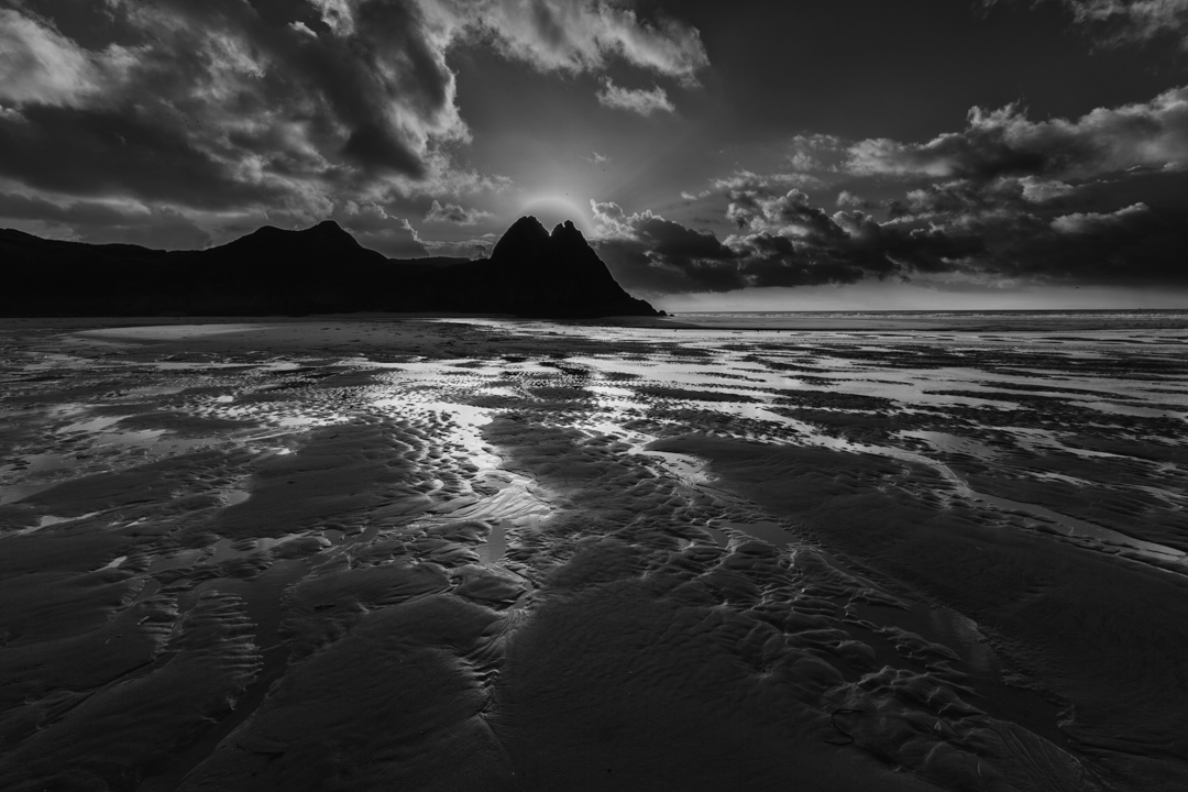 Sunrise, Three Cliffs Bay, Gower Peninsula, Wales, UK