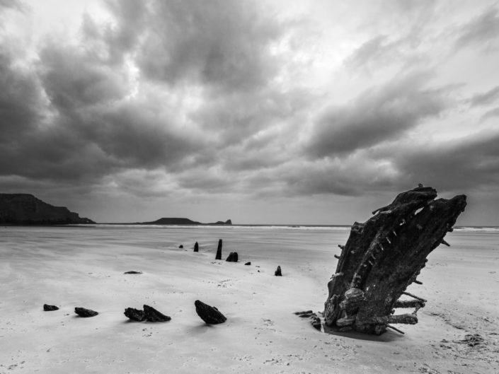 The Remains Of The Helvetia, Rhossili Beach, Gower Peninsula, Wales